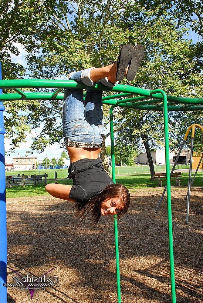 14P Pictures of Reagan Manx teasing in the park
