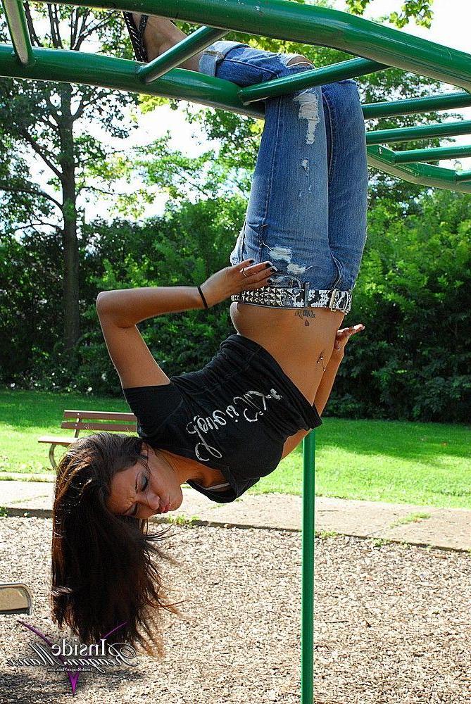 14P Pictures of Reagan Manx teasing in the park