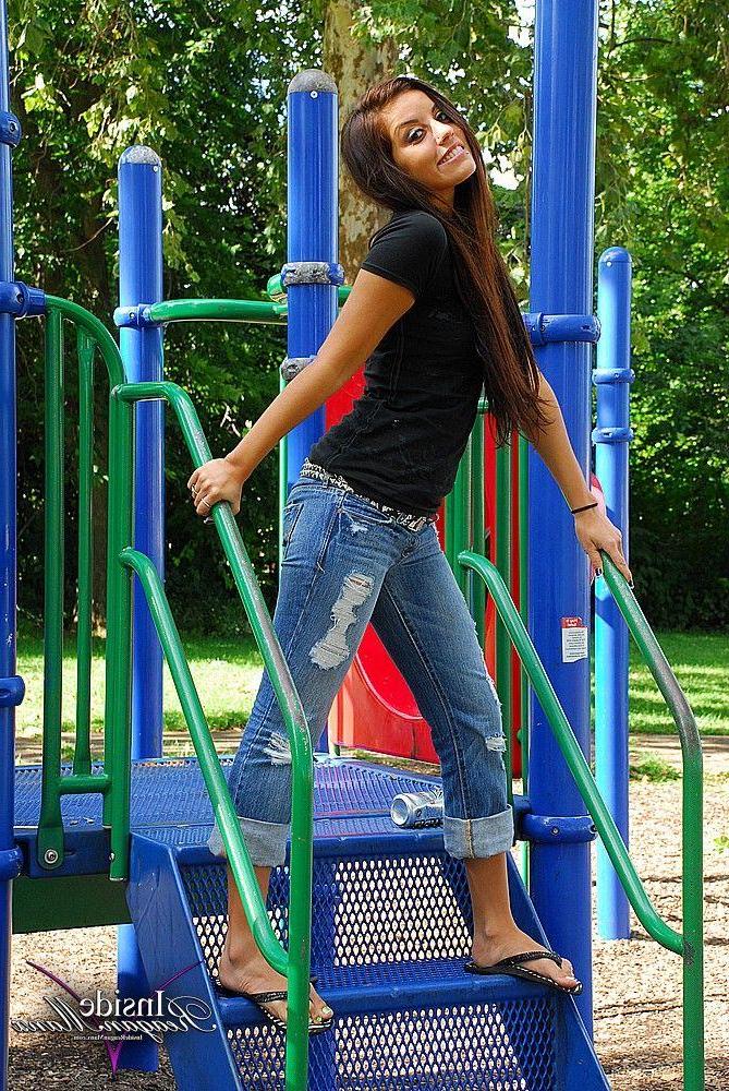 14P Pictures of Reagan Manx teasing in the park