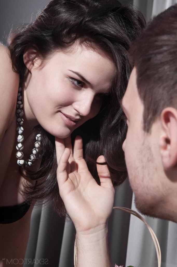 12P Soko lets her lover slide his fingers into her sexy black and white panties
