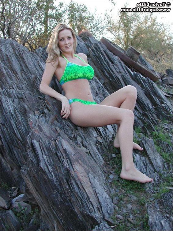20P Pictures of teen babe Taylor Little flashing from behind her bikini