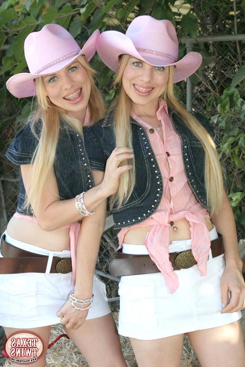 12P It's a hot day on the farm so the Texas Twins strip down to their panties