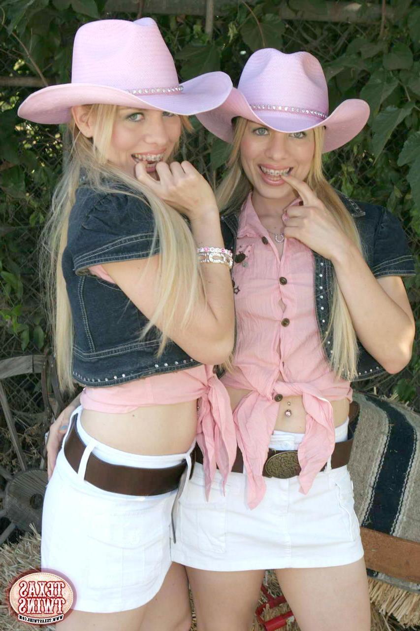 12P It's a hot day on the farm so the Texas Twins strip down to their panties