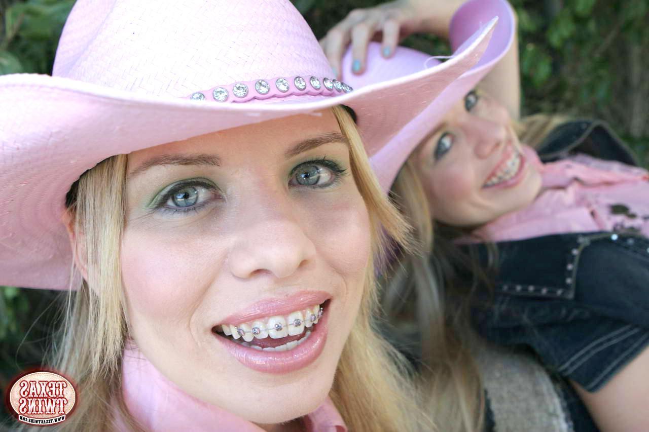12P It's a hot day on the farm so the Texas Twins strip down to their panties
