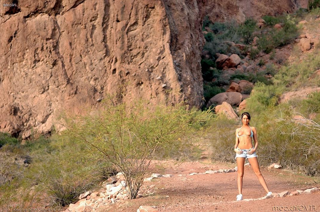 20P Hot brunette teen comes home from a hike and masturbates