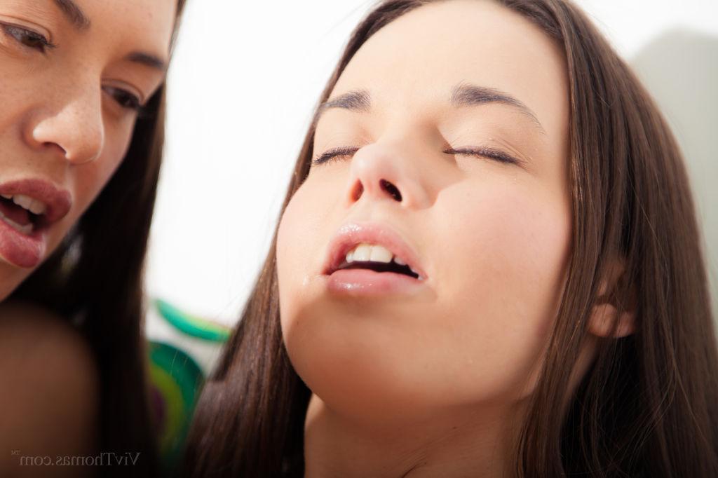 16P Tiffany Doll and Baby Jewel kiss and lick each other in "Agile"
