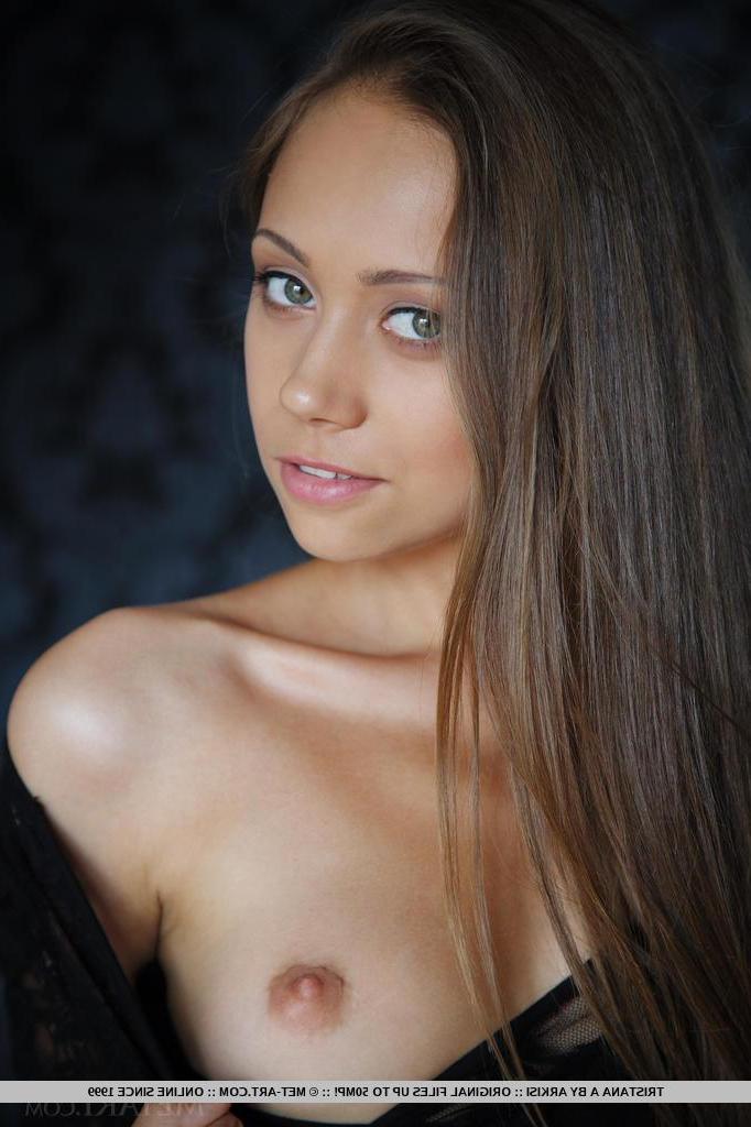18P Hot teen model Tristana A gets completely naked just for you on the couch