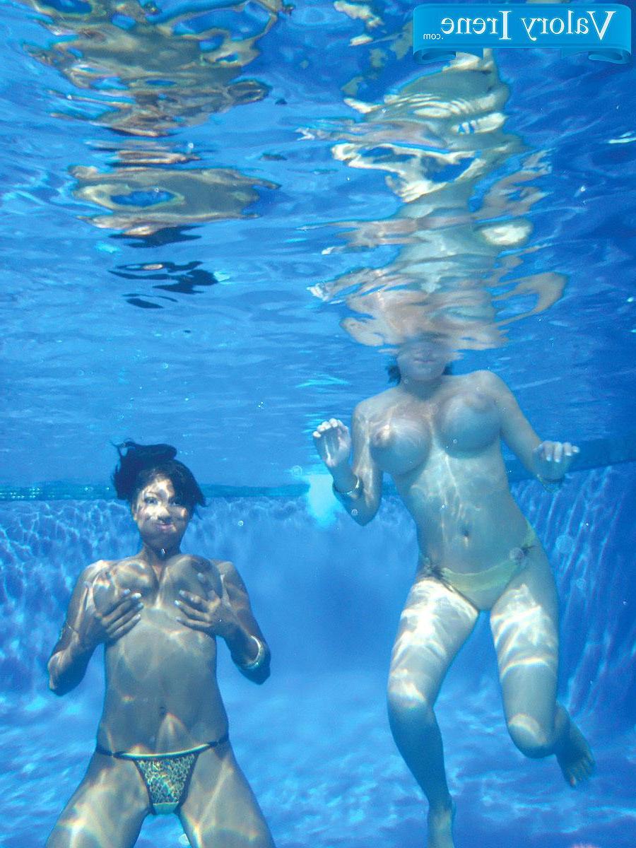 16P Busty hottie Valory Fleur gets together with her friend for some underwater boobage