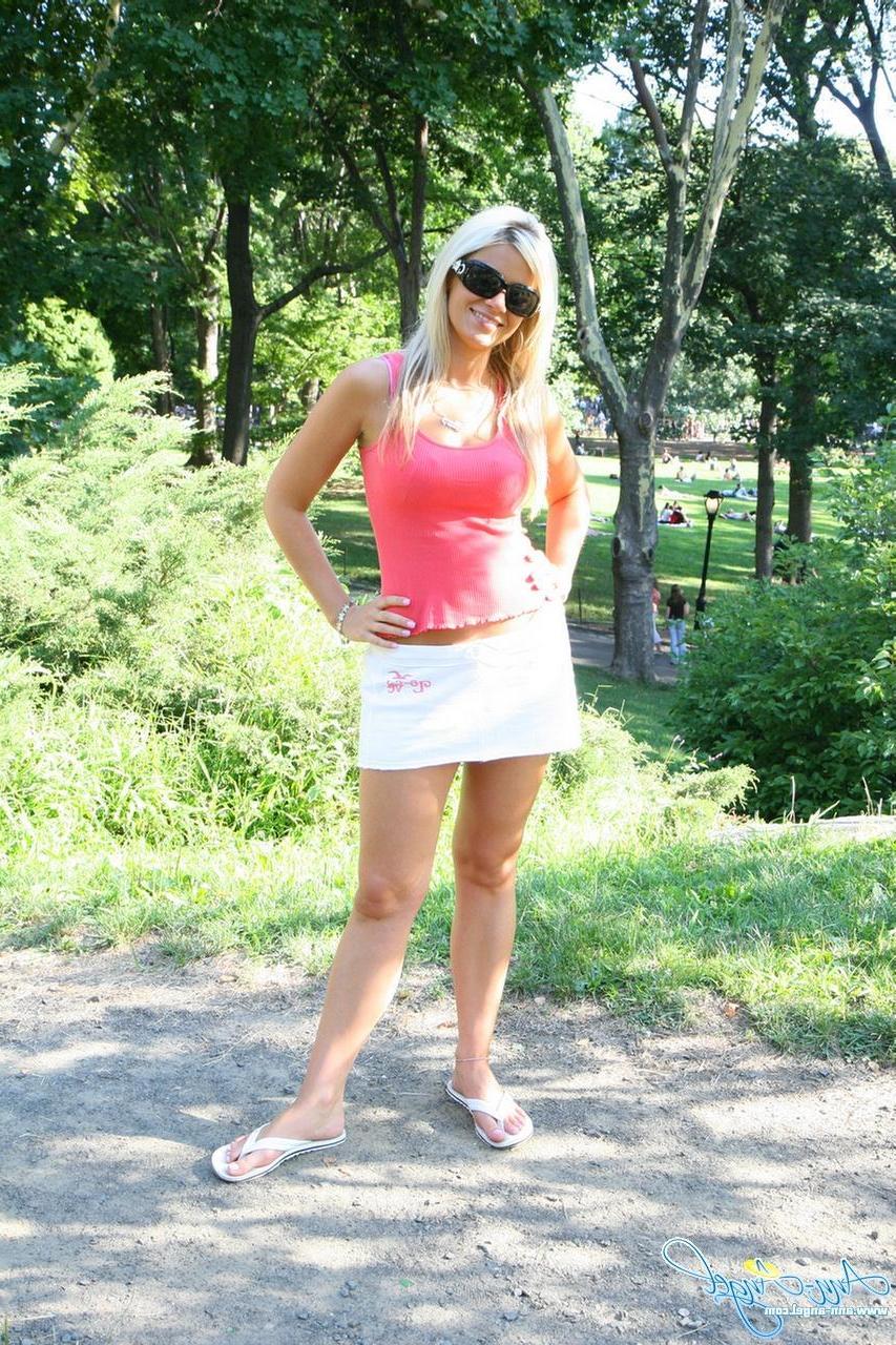 16P Ann Angel teases on her walk in Central Park