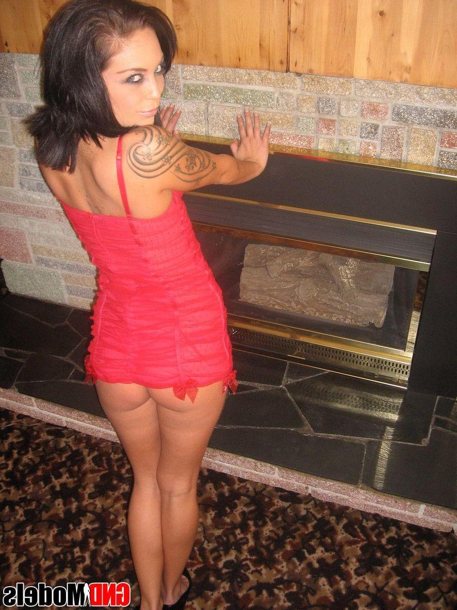 12P Pictures of a hot teen stripping by the fireplace