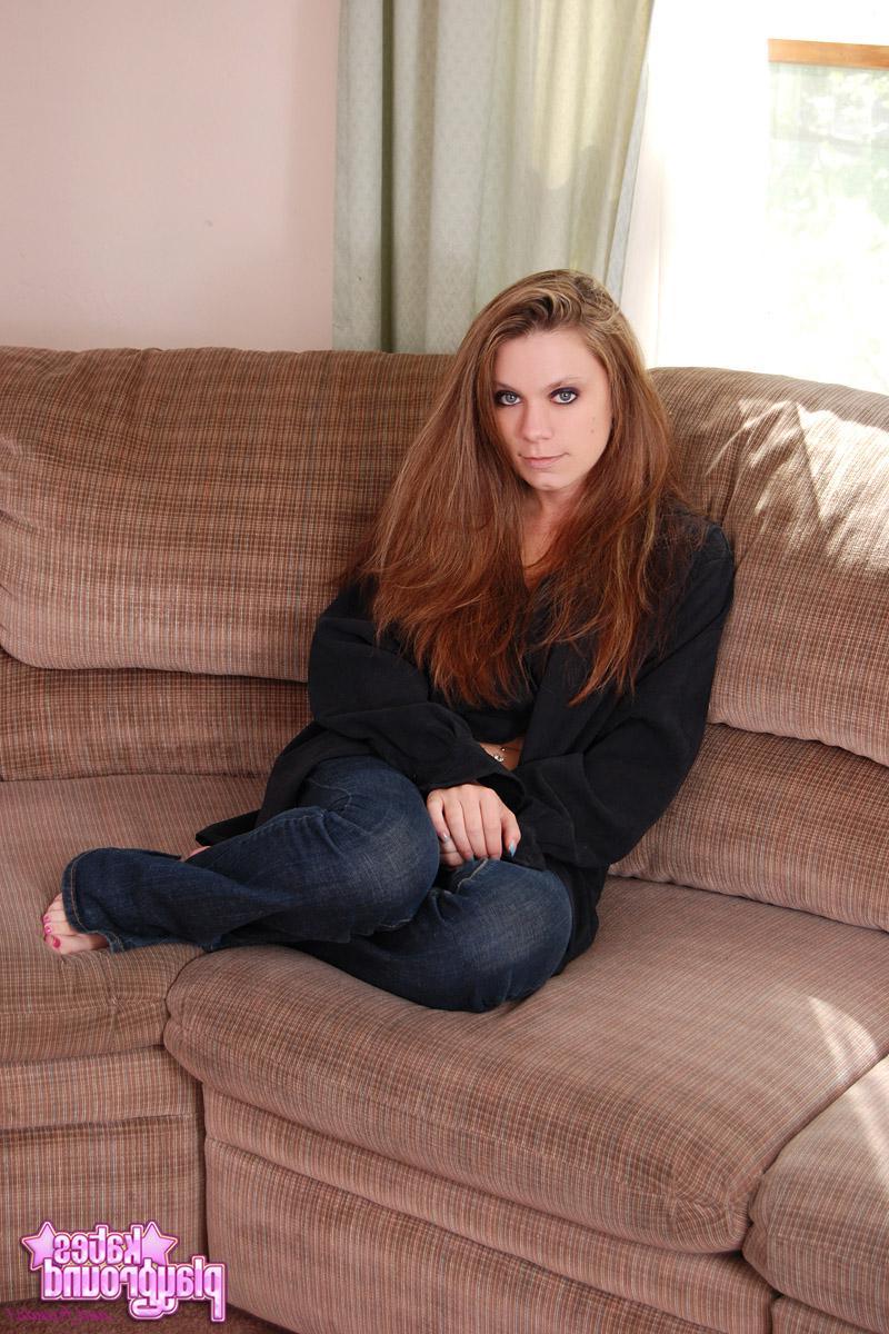 12P Country girl Devon shows off her tight body while striping on the couch
