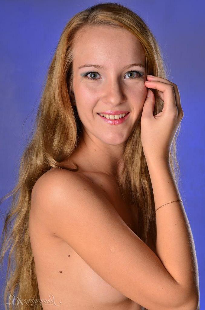 16P Blonde beauty Hannah J strips for you in her debut photo shoot