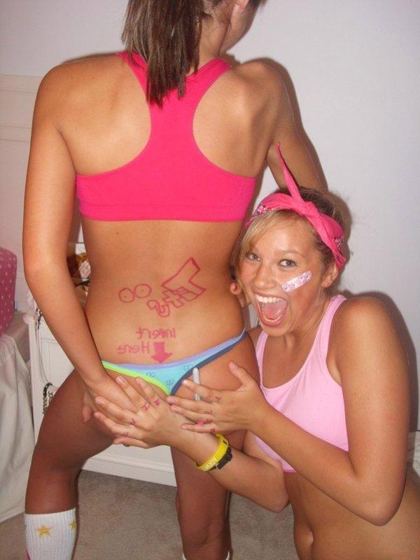15P Pictures of two hot coeds getting naughty in the bedroom
