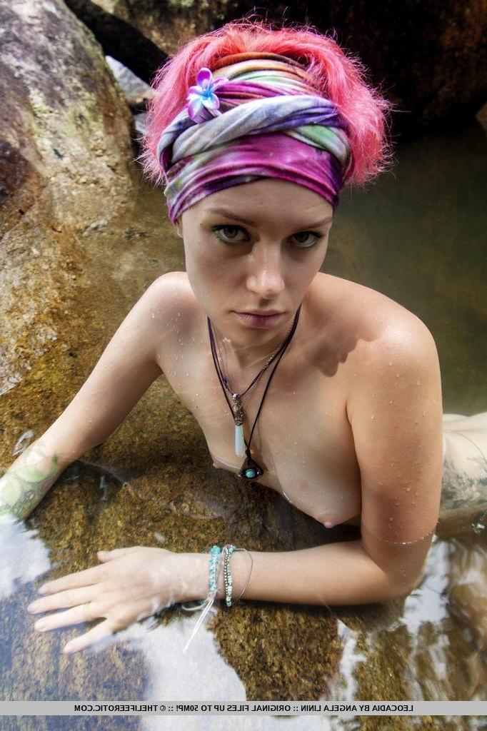16P Alt girl Leocadia gets naked in the river in the forest
