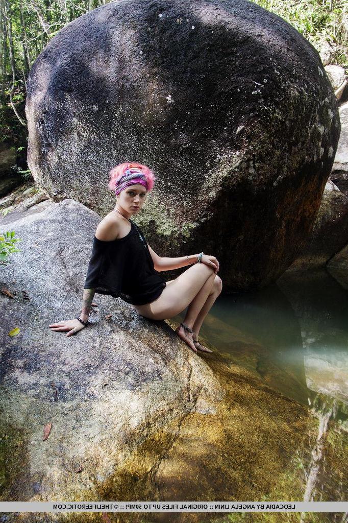 16P Alt girl Leocadia gets naked in the river in the forest