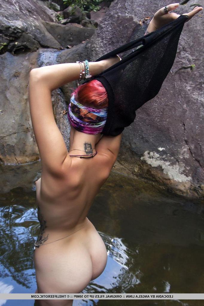 16P Alt girl Leocadia gets naked in the river in the forest