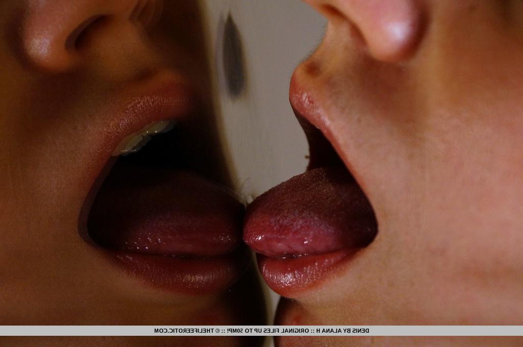16P Brunette model Denis poses and masturbates next to the mirror