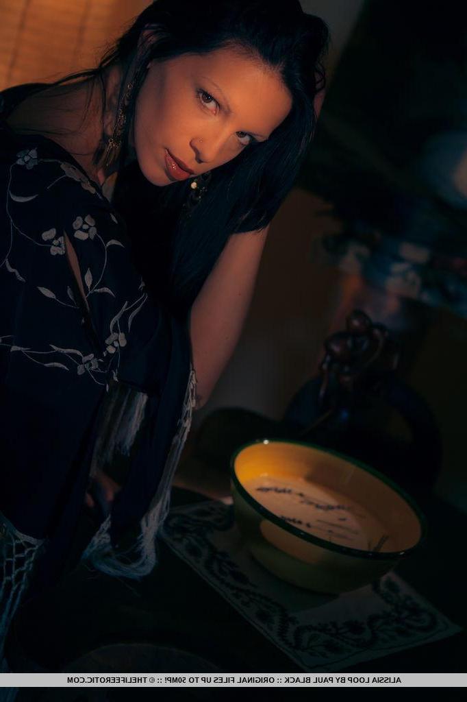 16P Erotic pinup model Alissia Loop likes it in the dark