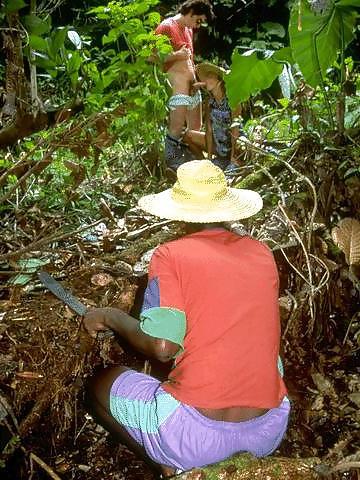 24P Blonde Liona getting three cocks in the jungle
