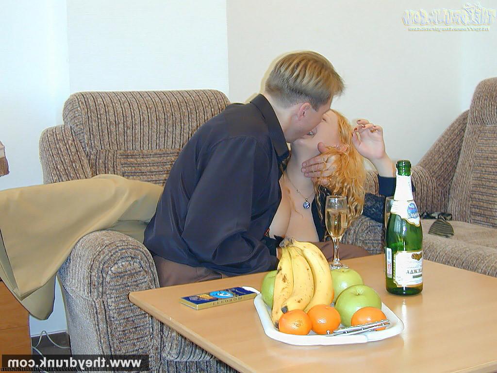 16P Drunk big tits blonde Ekaterina in pretty black stockings convin