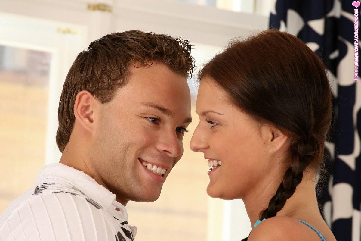 16P Pig tailed brunette makes passionate love