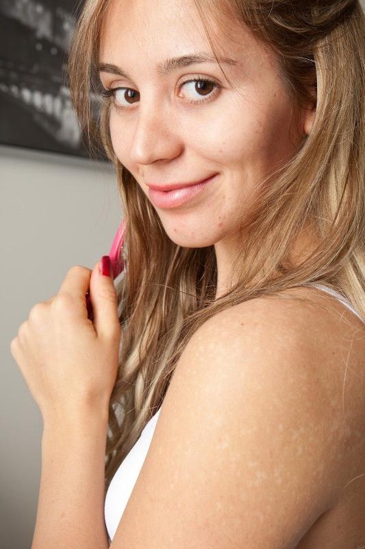 16P Blonde amateur Ana undressing and posing inher bedroom