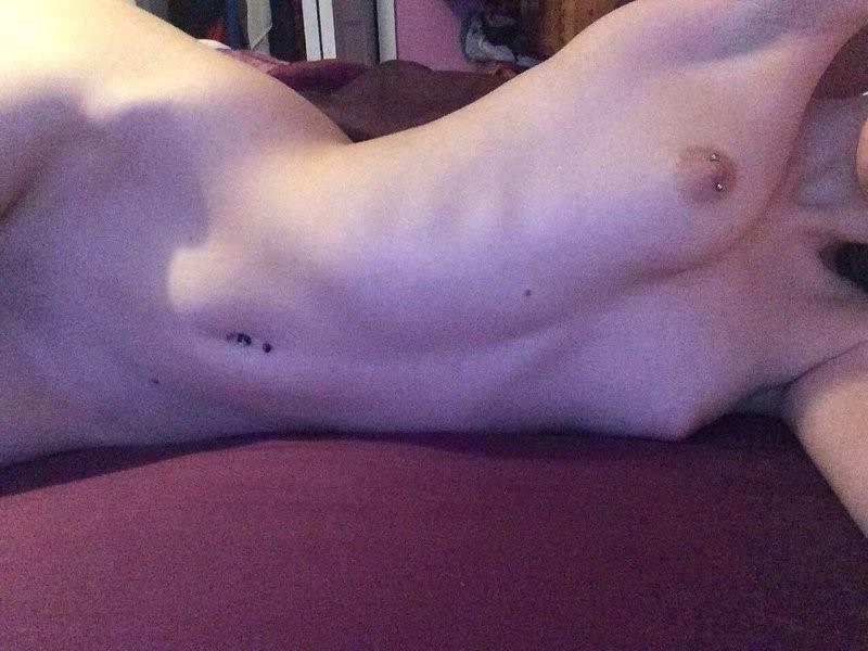 15P Badass Girlfriend with pierced nipples getting naked a home