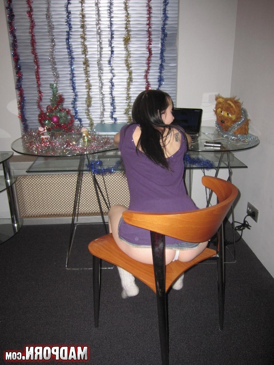 11P Christmas porn with a hot  year old home alone on christmas getting naked