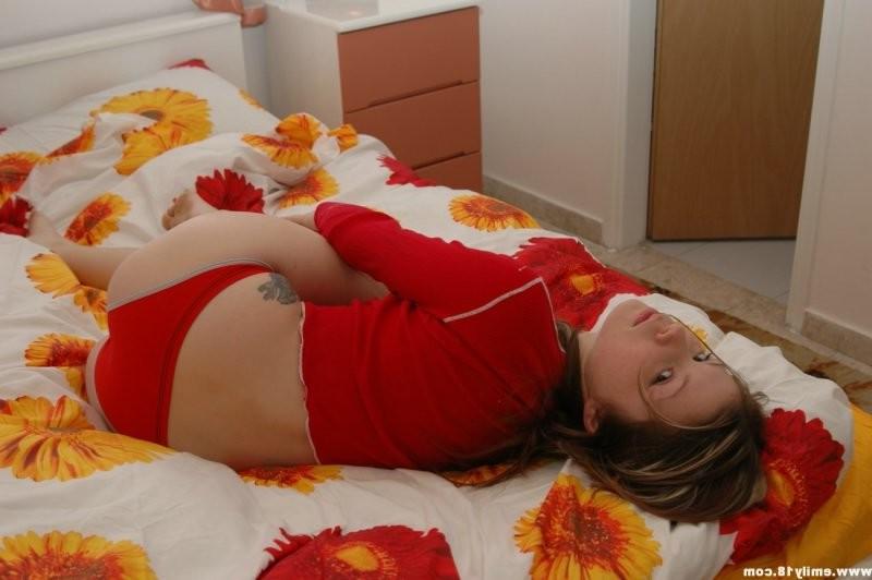 15P Teen wearing red panties but not for long