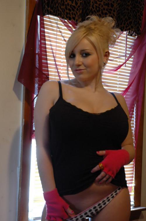 16P Huge tits amateur blonde stripping and teasing in her bedroom