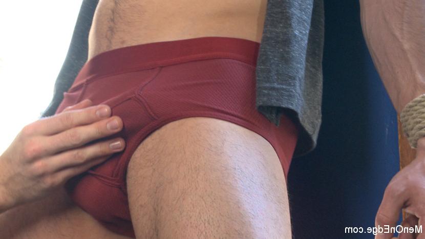 15P Hot muscular stud nearly rips out of bondage while begging to cum
