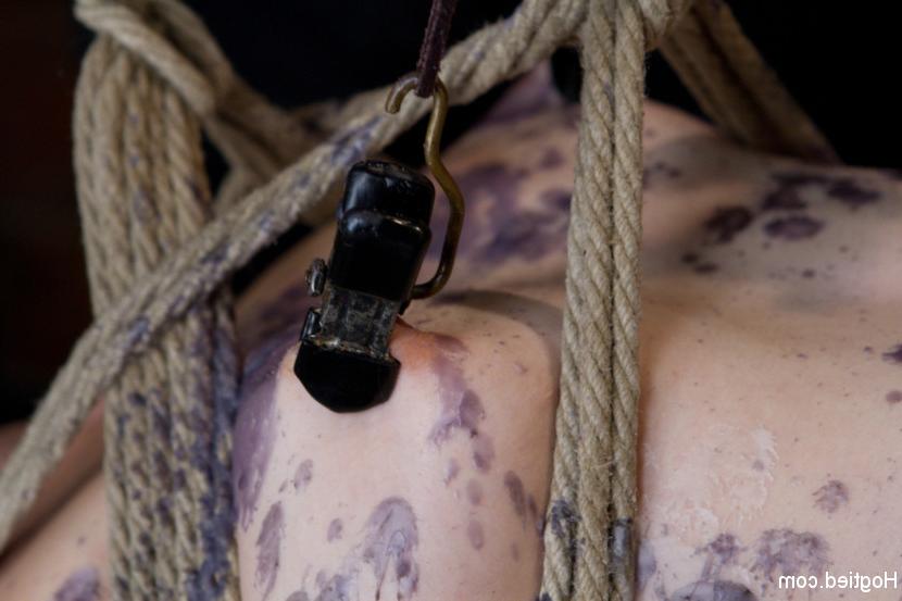 16P Sarah Shevon subject to classic hogtied bondage and anal orgasms