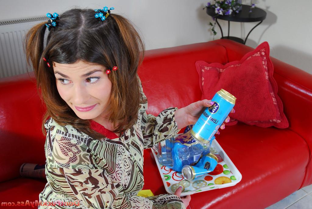 20P Unfortunate maid gets her tight teen booty ravaged for a can of beer