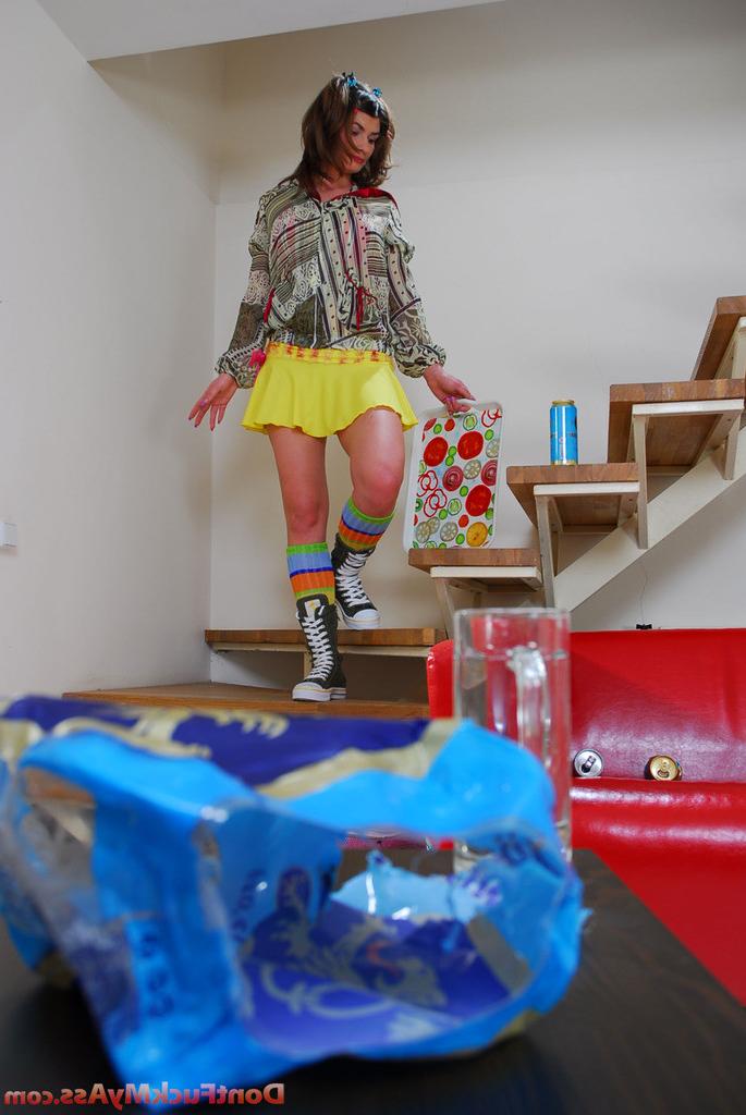20P Unfortunate maid gets her tight teen booty ravaged for a can of beer
