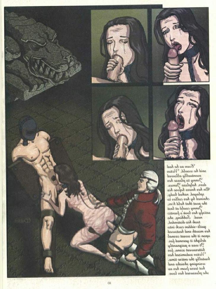 15P big breast brunette in evil bondage fetish in dark dungeon orgy