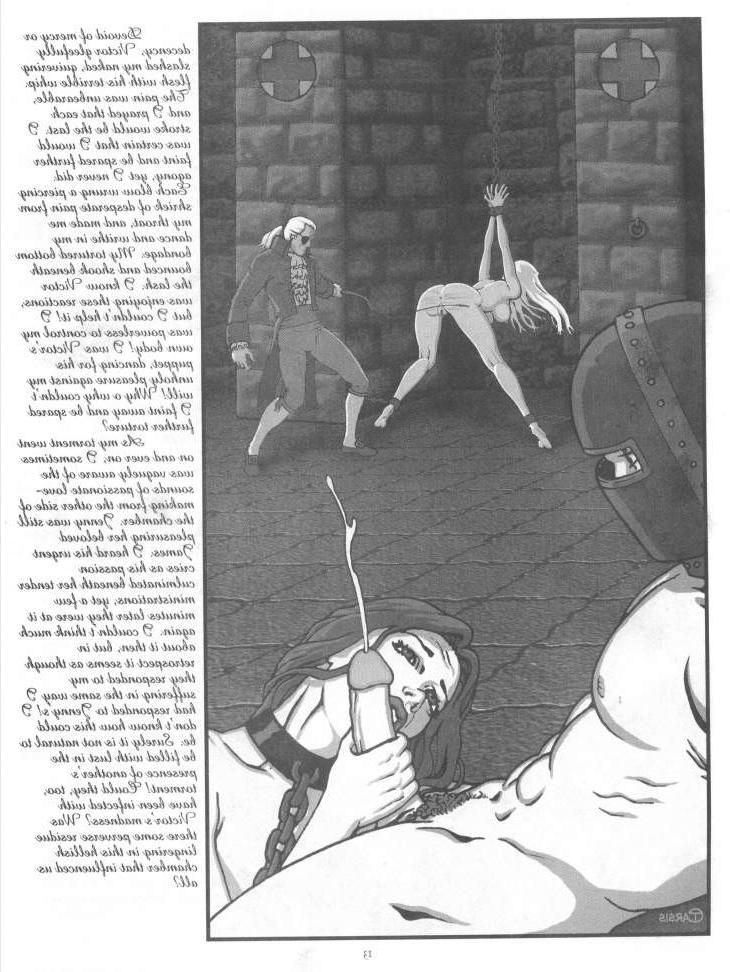 15P big breast brunette in evil bondage fetish in dark dungeon orgy