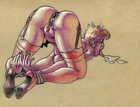 14P helpless rope bound women in horrible dungeon bondage artworks