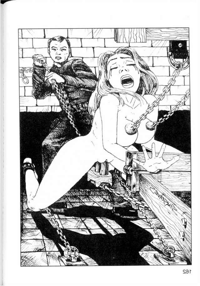 15P horrible painful artwork of helpless women in dark evil dungeons