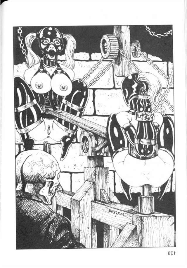 15P horrible painful artwork of helpless women in dark evil dungeons