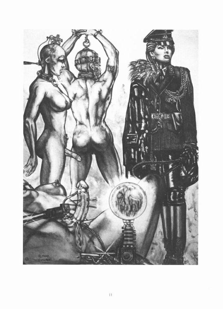 15P evil female dungeon bdsm chains leather