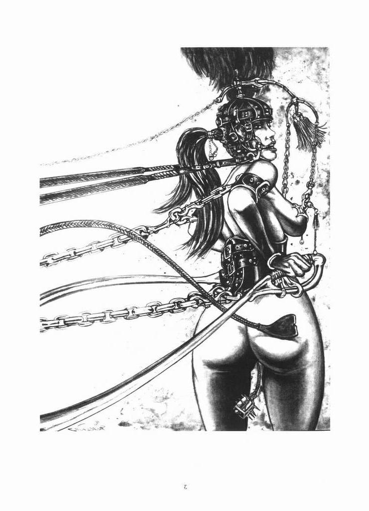 15P evil female dungeon bdsm chains leather