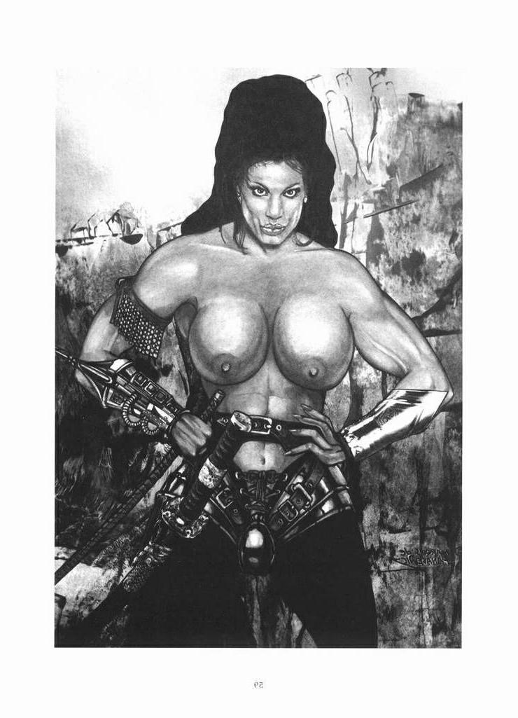 15P evil female dungeon bdsm chains leather