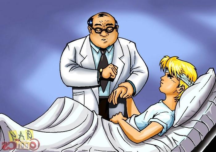 16P Perverted doctor fucks patient in gay comics