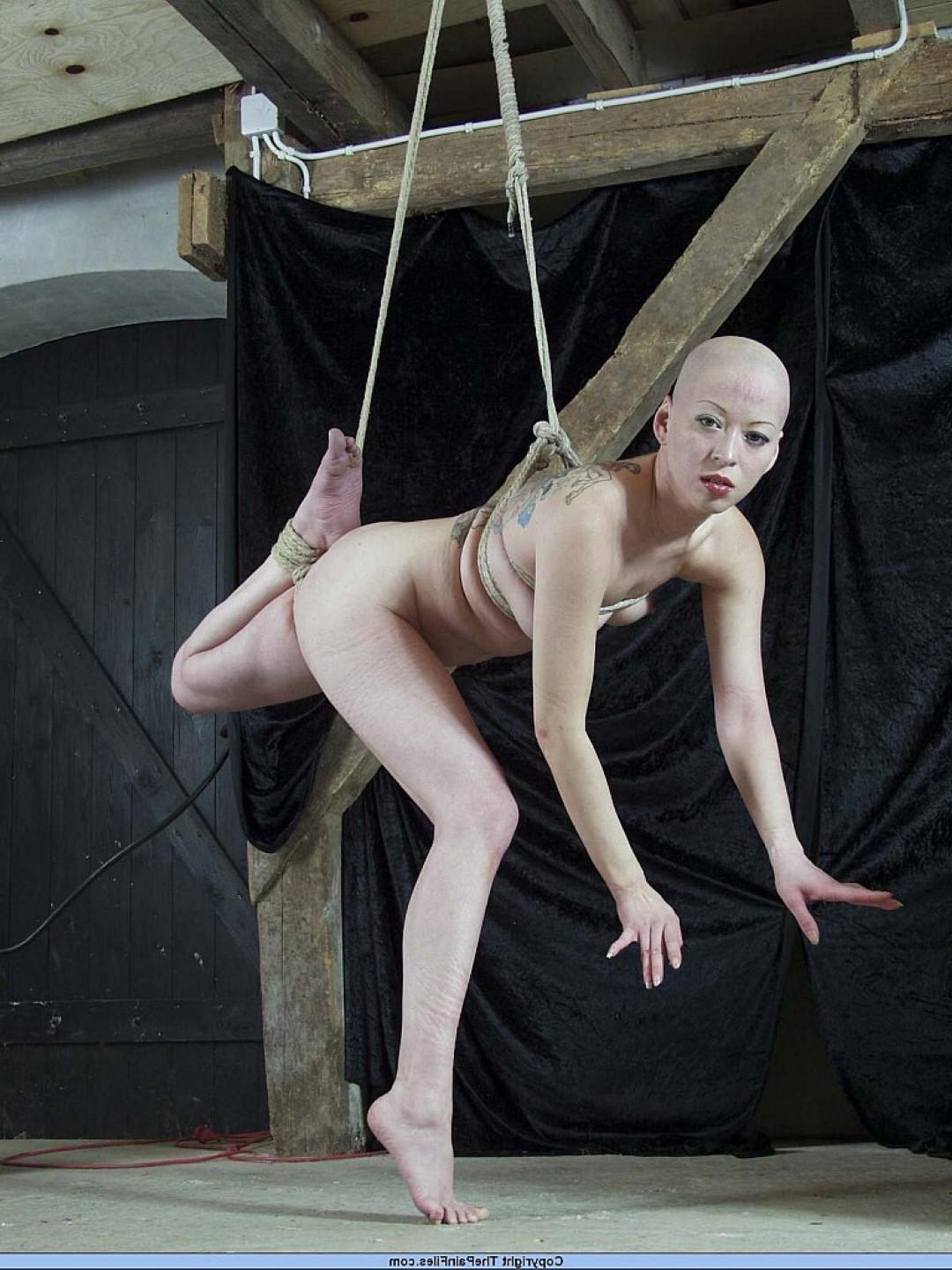16P Kumi Monster in rope suspension bondage