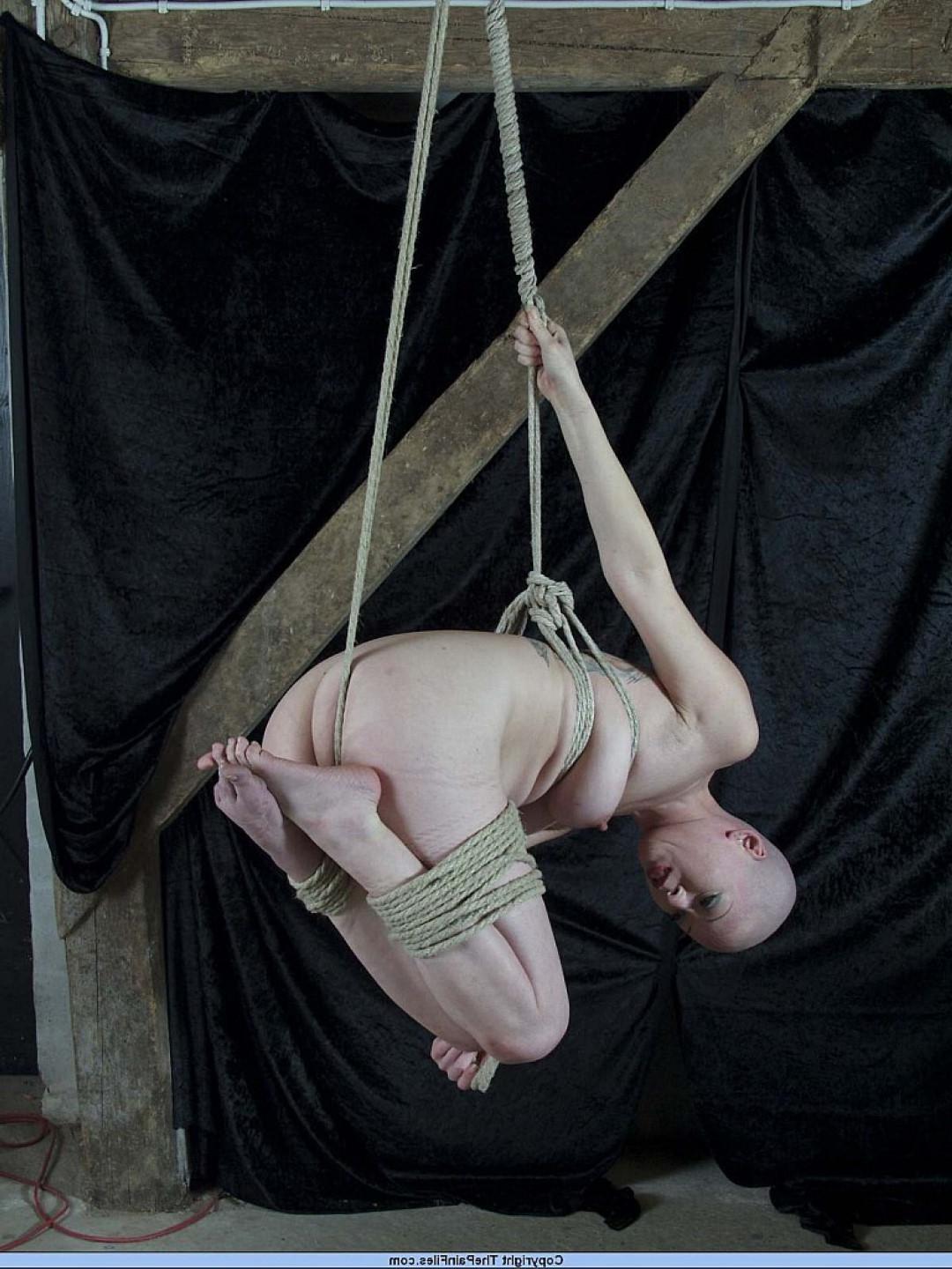 16P Kumi Monster in rope suspension bondage