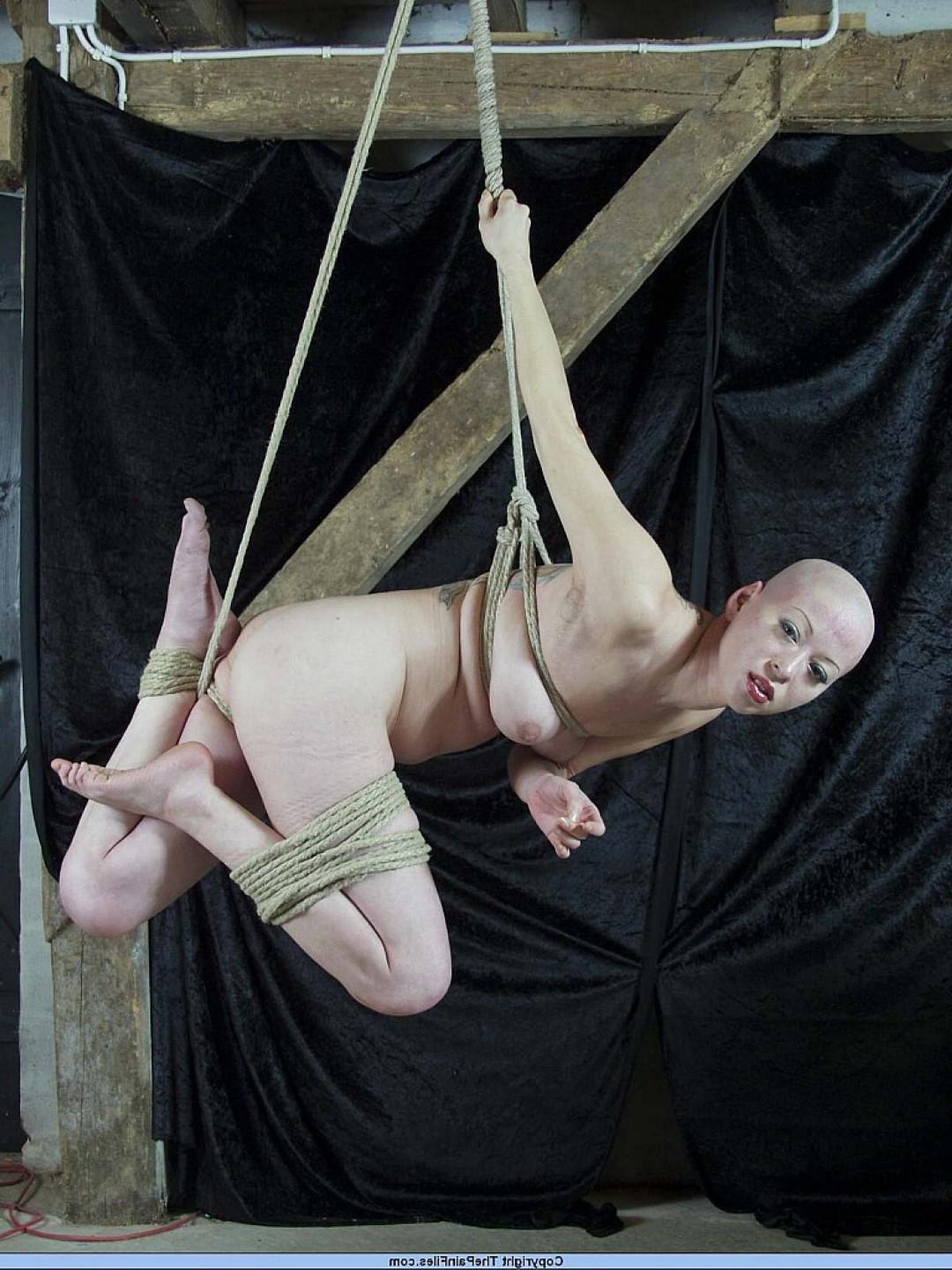 16P Kumi Monster in rope suspension bondage
