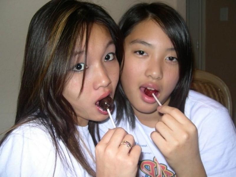 16P Asian coed goes full nude in couch shows squeezable tits