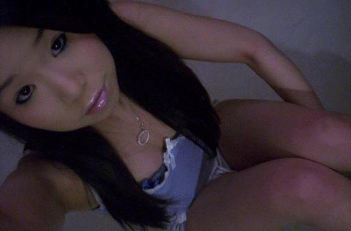 16P Asian coed goes full nude in couch shows squeezable tits