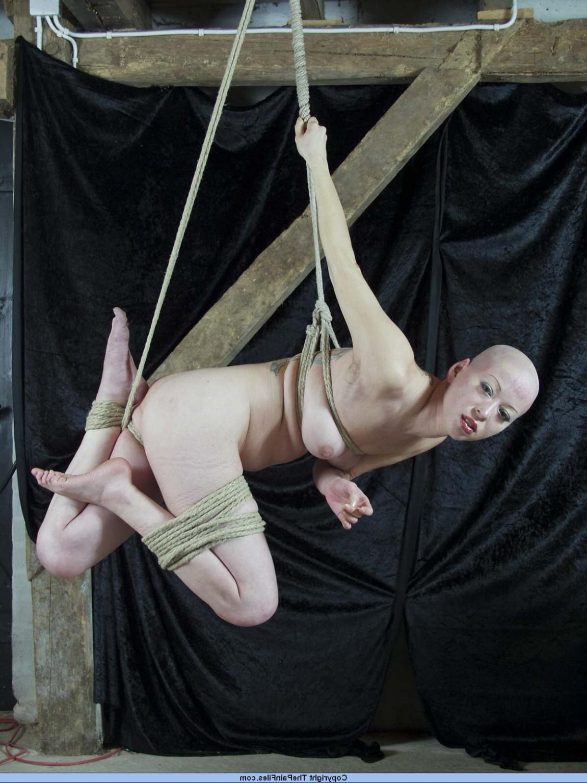 16P Suspension bondage and breast tied hanging of japanese fetish model Kumimonster 