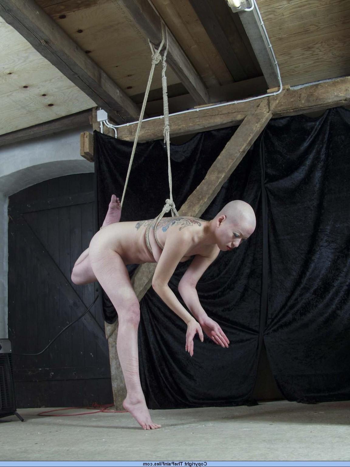 16P Suspension bondage and breast tied hanging of japanese fetish model Kumimonster 